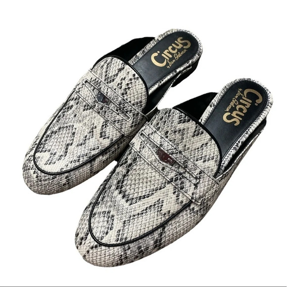NWOT Circus by Sam Edelman Hal Snake Print Women’s Mule Flats Size 9.5 - Picture 1 of 11